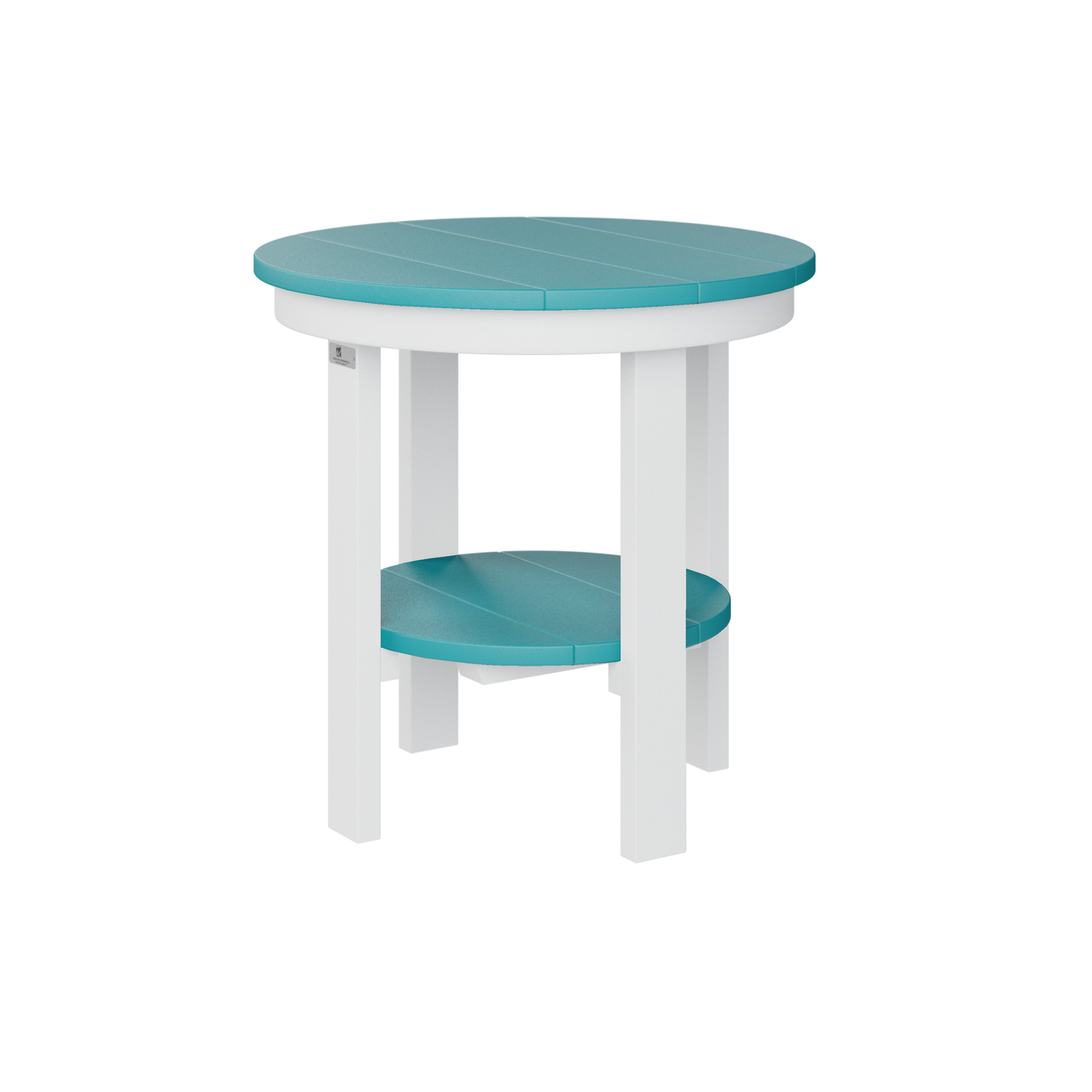 Round end table - Aruba blue + White