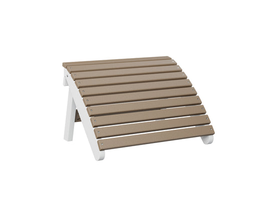 Folding Adirondack footstool - Weatherwood + White