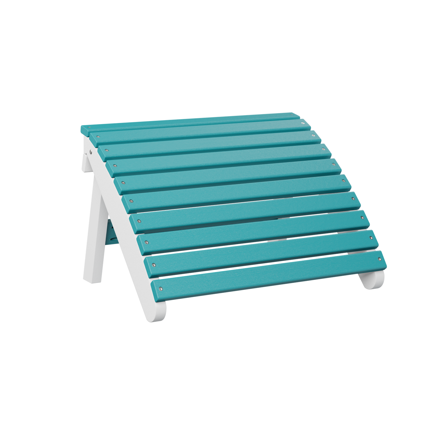 Folding Adirondack footstool - Aruba blue + White