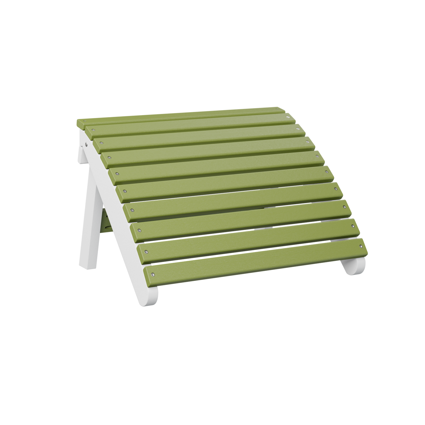 Folding Adirondack footstool - Kiwi green + White