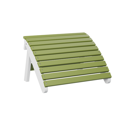 Folding Adirondack footstool - Kiwi green + White