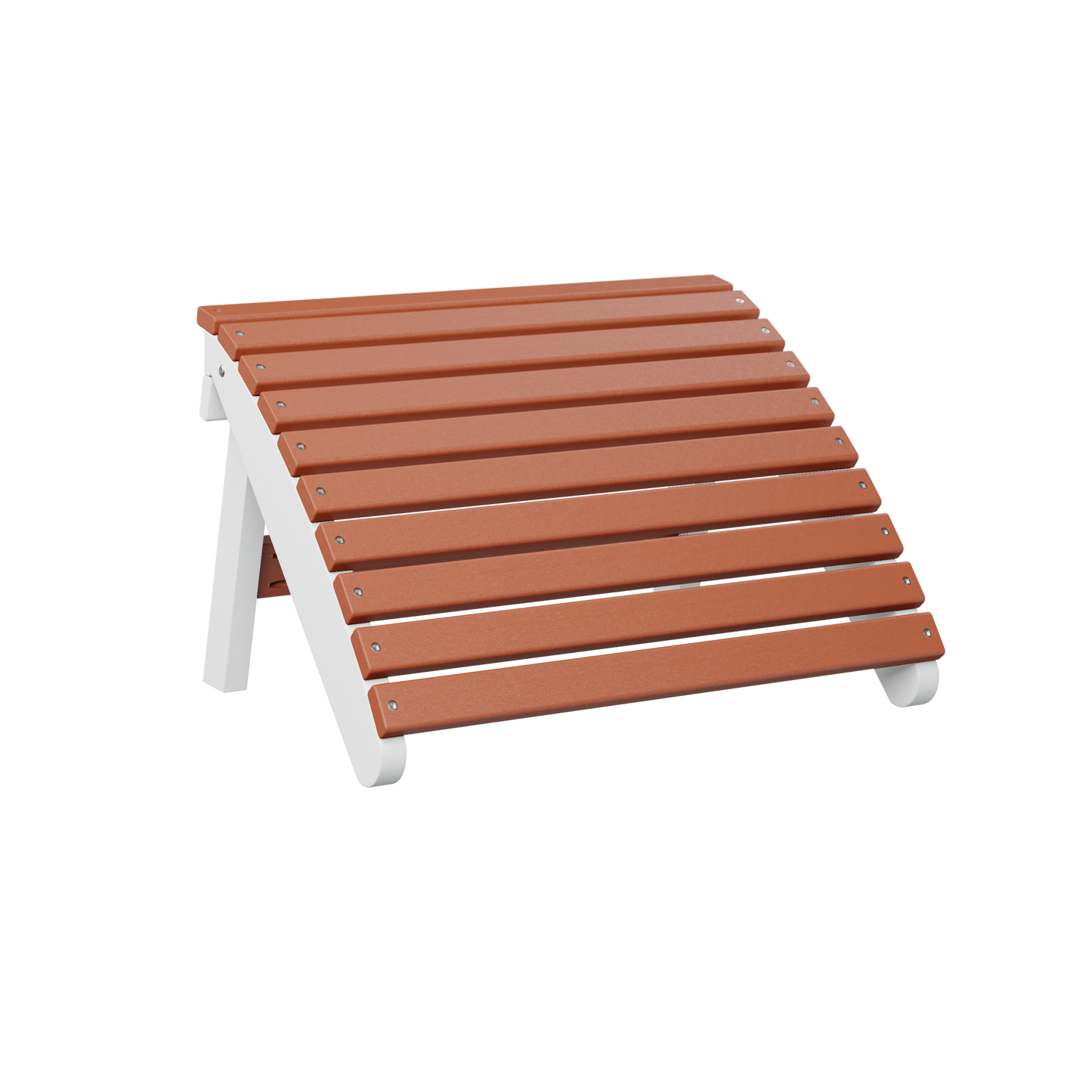 Folding Adirondack footstool - Mango orange + White
