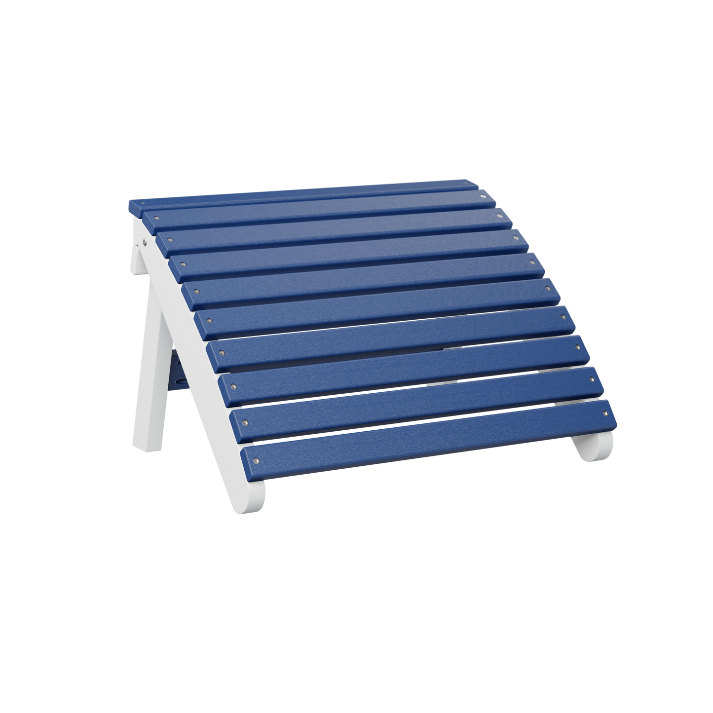 Folding Adirondack footstool - Pacific blue + White