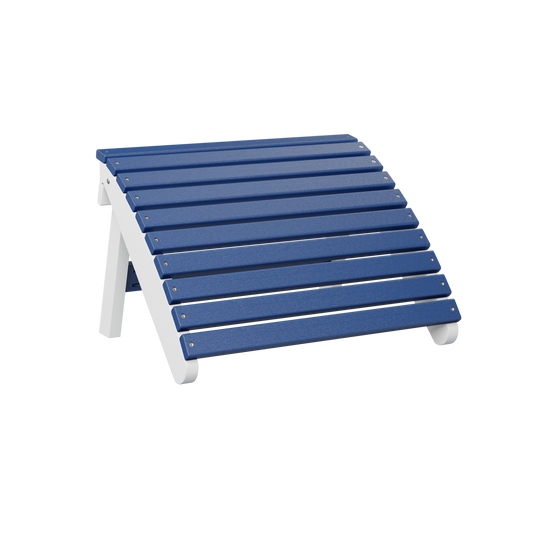 Folding Adirondack footstool - Pacific blue + White
