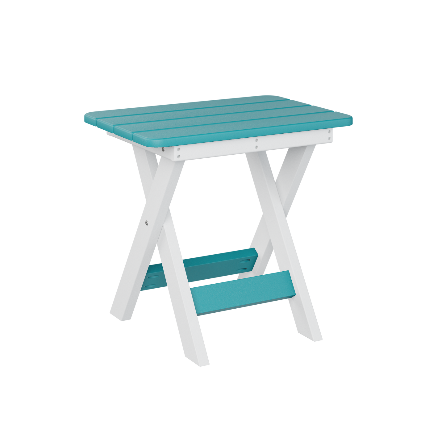 Folding end table - Aruba blue + White