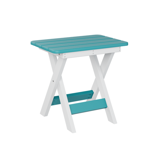 Folding end table - Aruba blue + White
