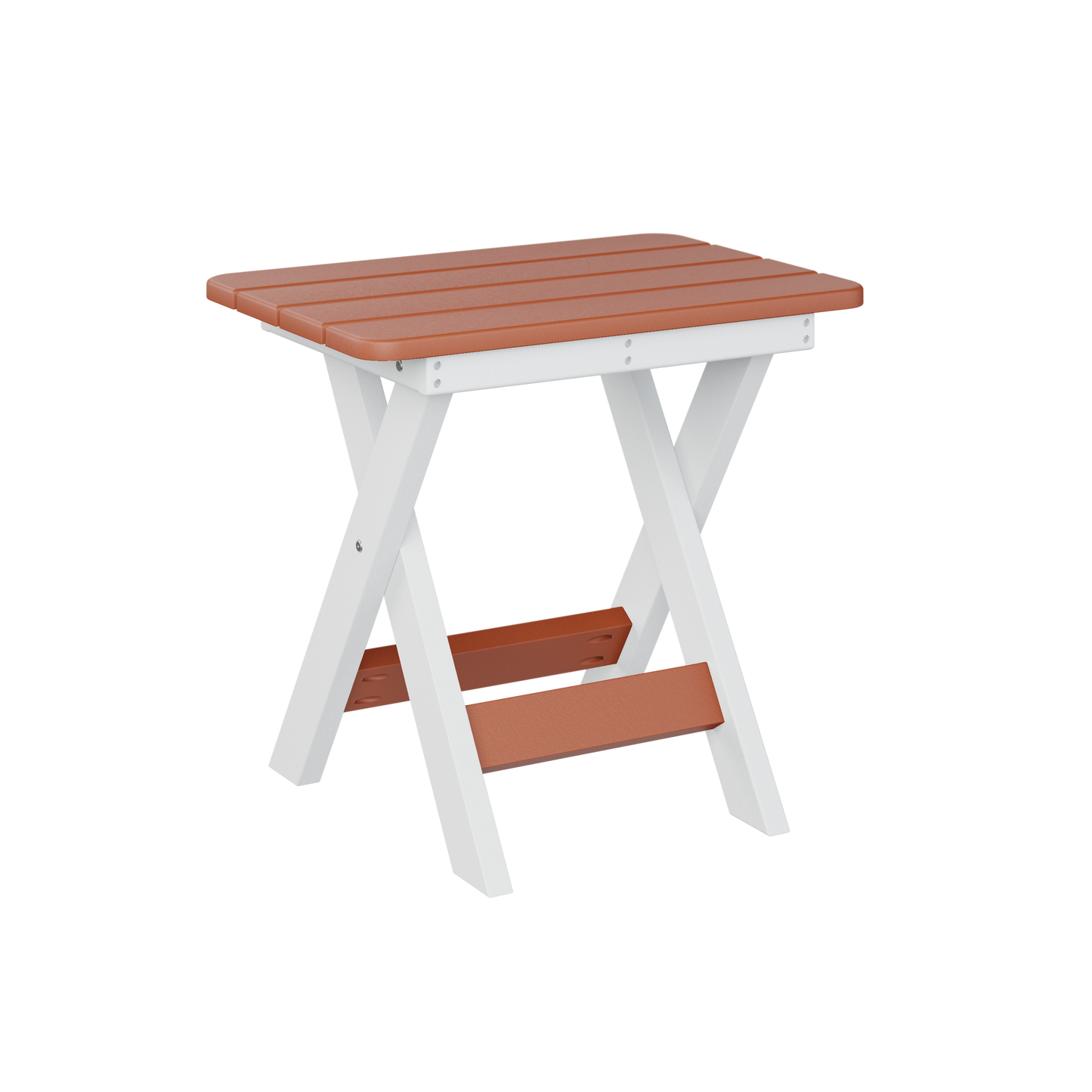 Folding end table - Mango orange + White