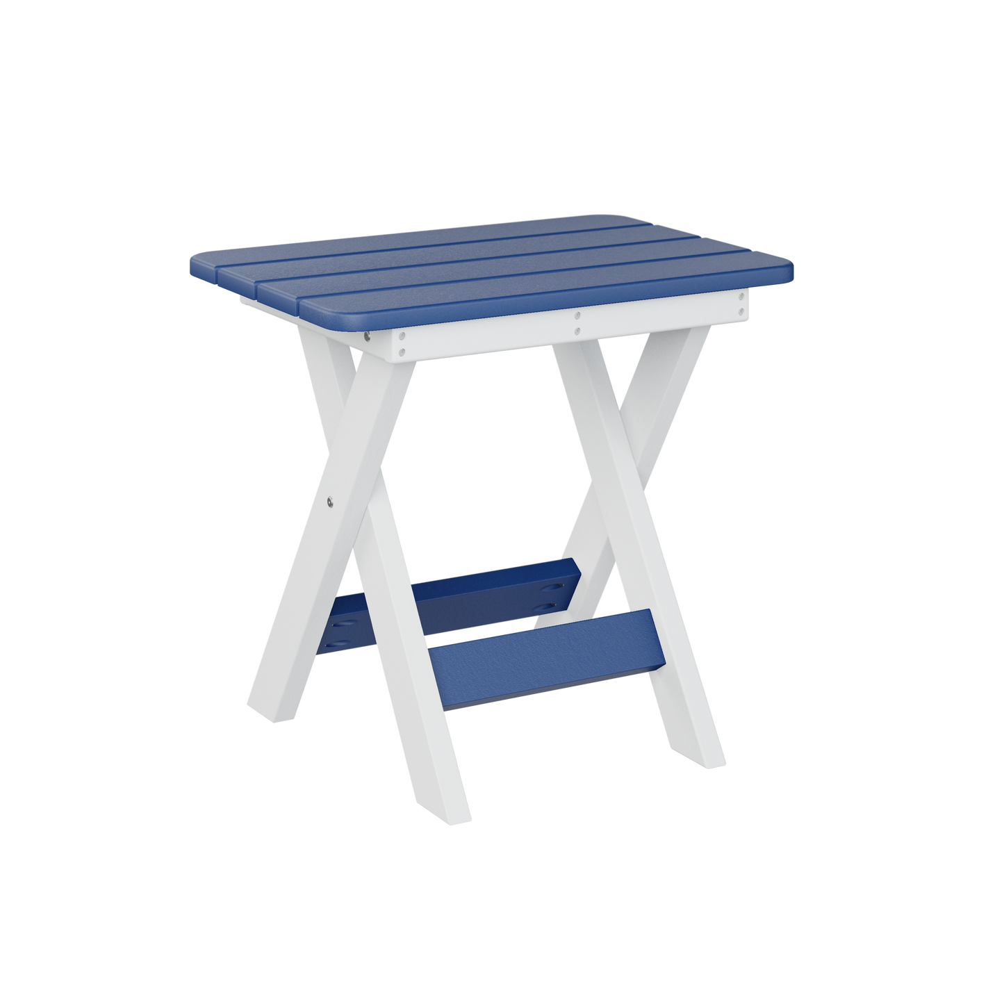 Folding end table - Pacific blue + White