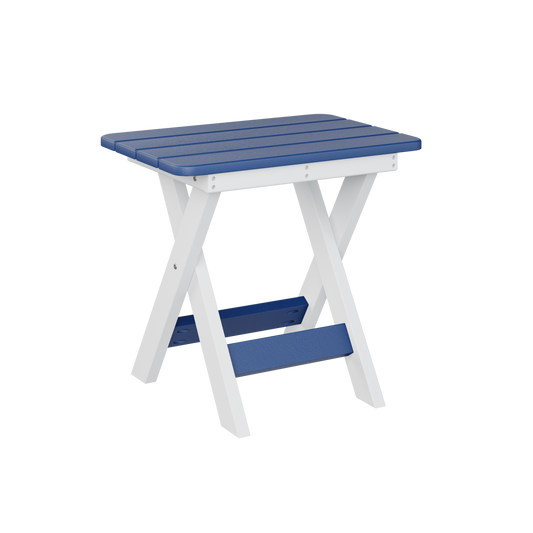 Folding end table - Pacific blue + White