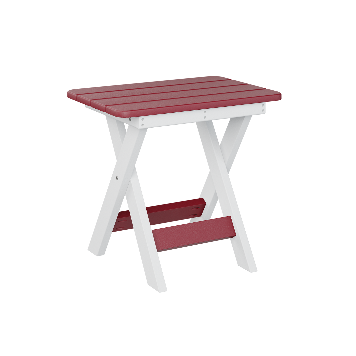 Folding end table - Scarlet red + White