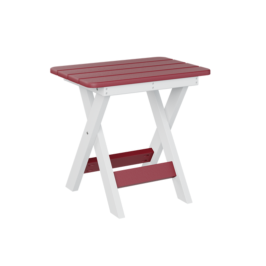 Folding end table - Scarlet red + White