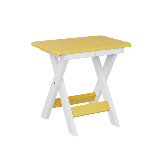 Folding end table - Sunburst yellow + White