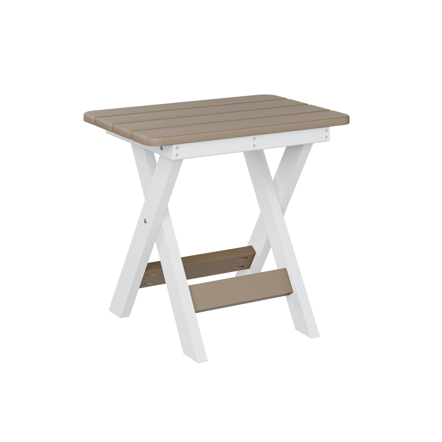 Folding end table - Weatherwood + White