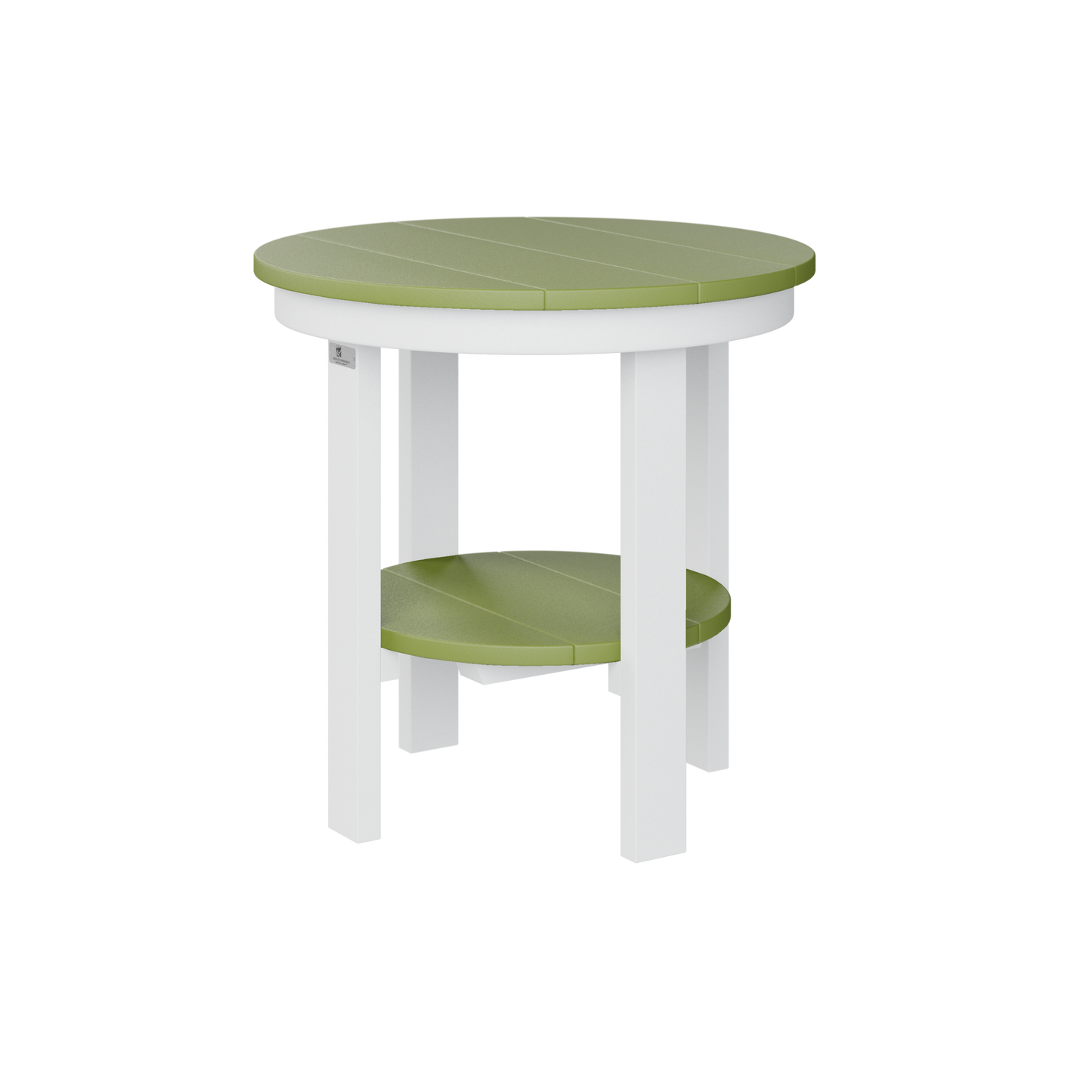Round end table - Kiwi green + White