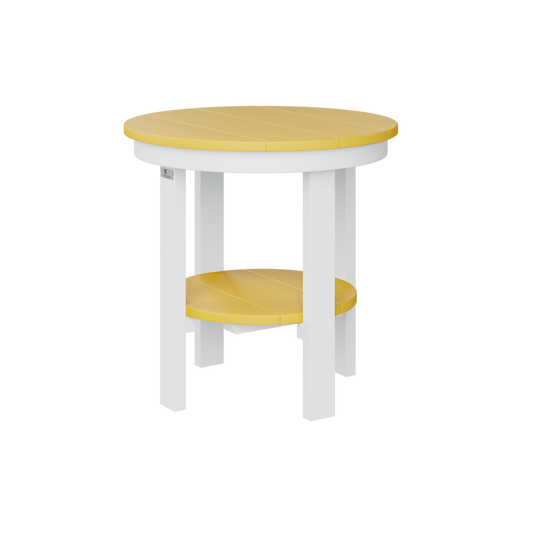 Round end table - Sunburst yellow + White