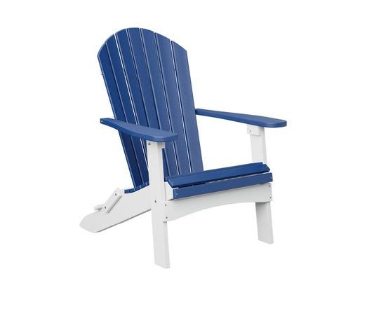 Comfo back folding Adirondack chair - Pacific blue + White