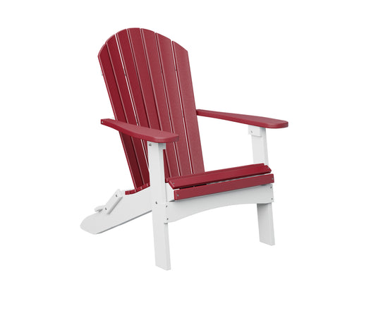 Comfo back folding Adirondack chair - Scarlet red + White