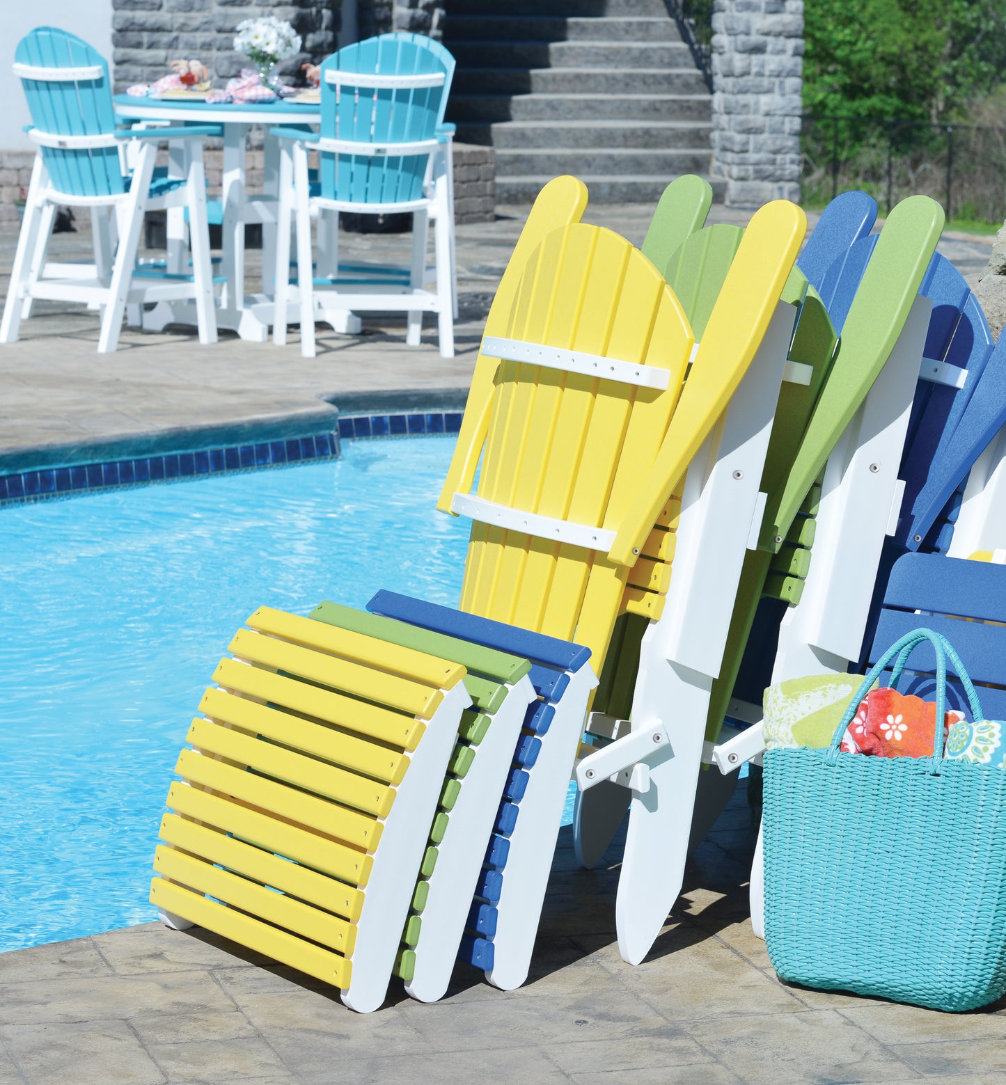 Comfo back folding Adirondack chair - Scarlet red