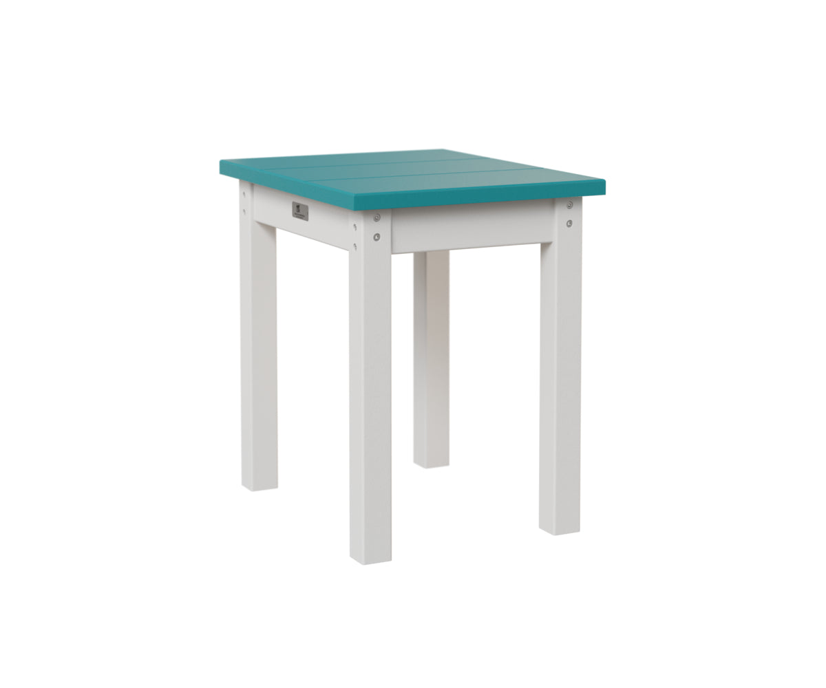 Square end table - Aruba blue + White