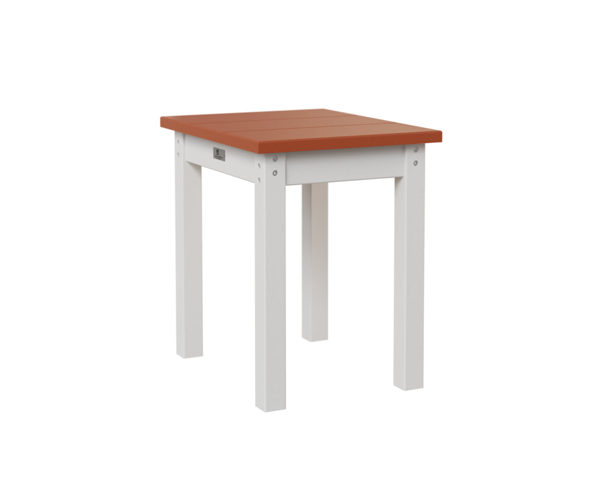Square end table - Mango orange + White