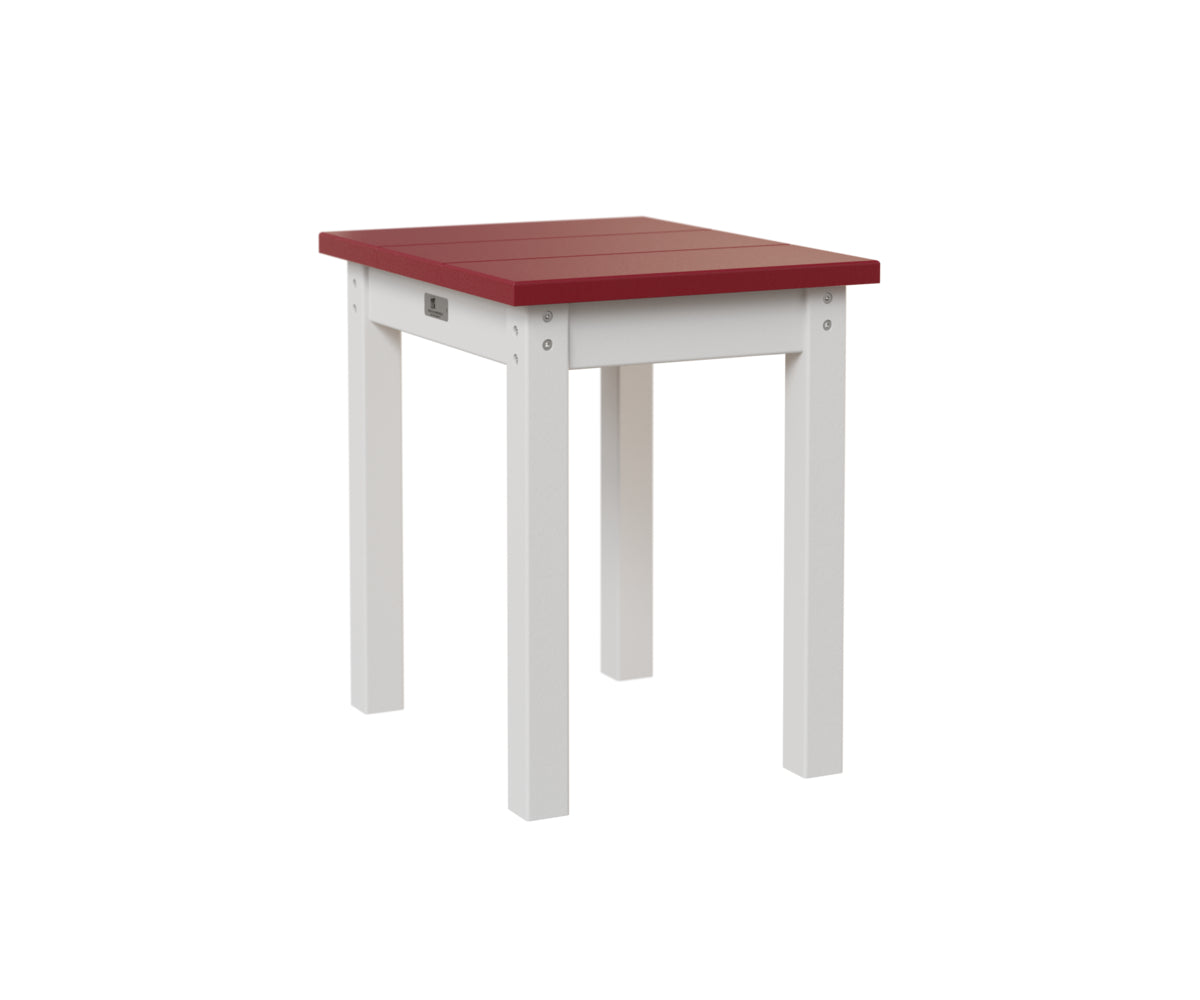 Square end table - Scarlet red + White